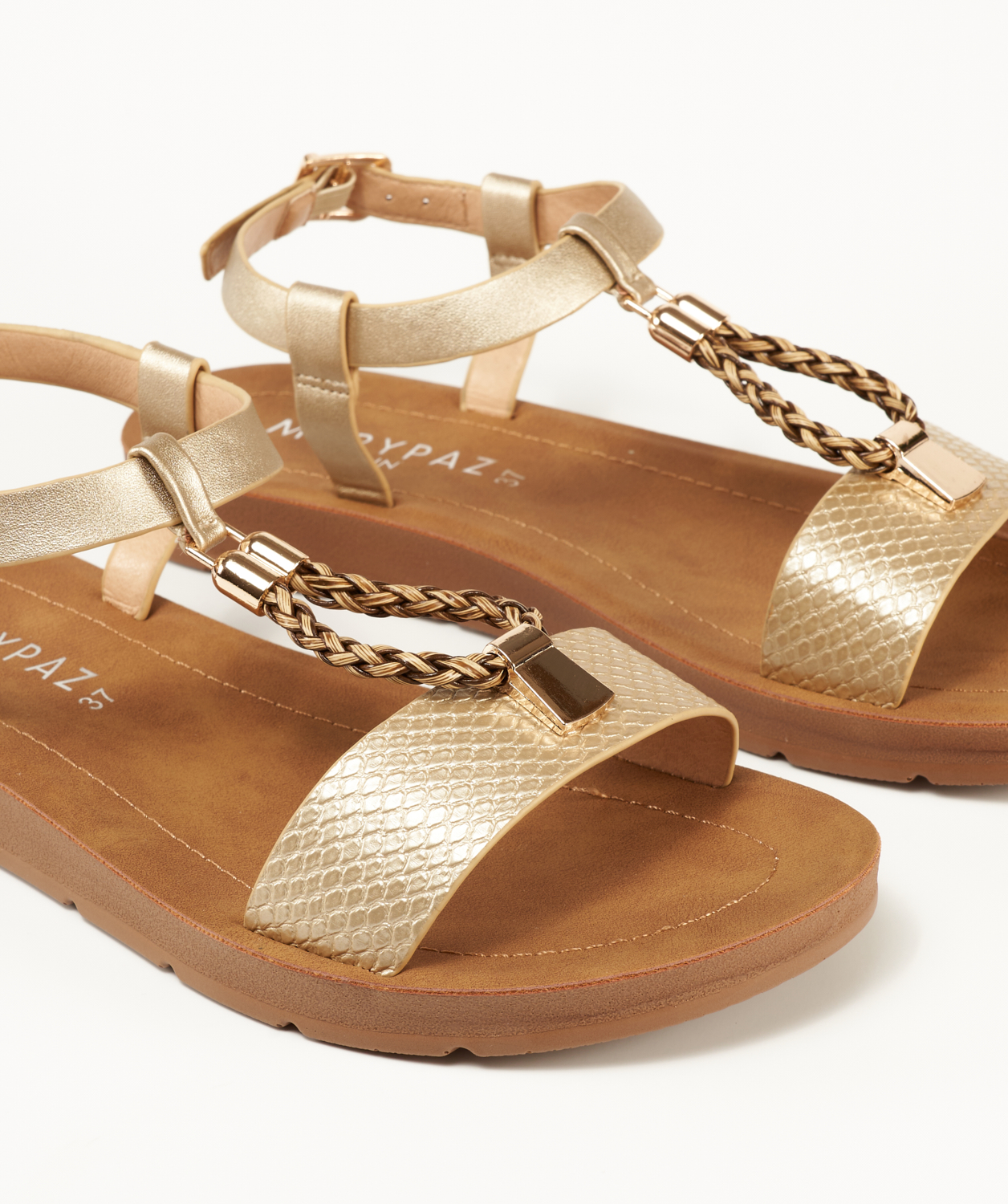 Sandalias planas adorno metálico image number null